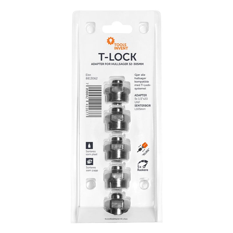 T-LOCK - Adapter 5-pack - 14-30mm hullsager